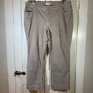 St Johns Bay Women‎ 20W Taupe Gray Corduroy Secretly Slender Straight Leg Pants